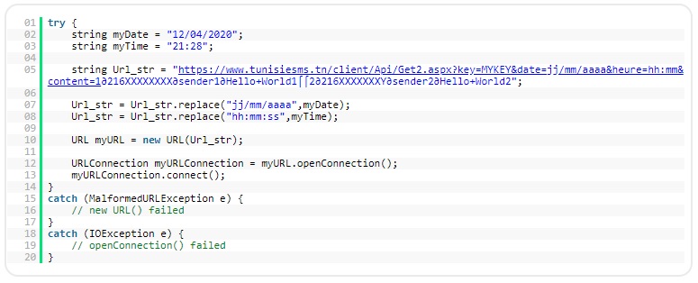 API SMS - Code Java